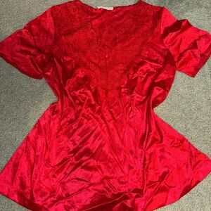 Vassarette Red Satin Top